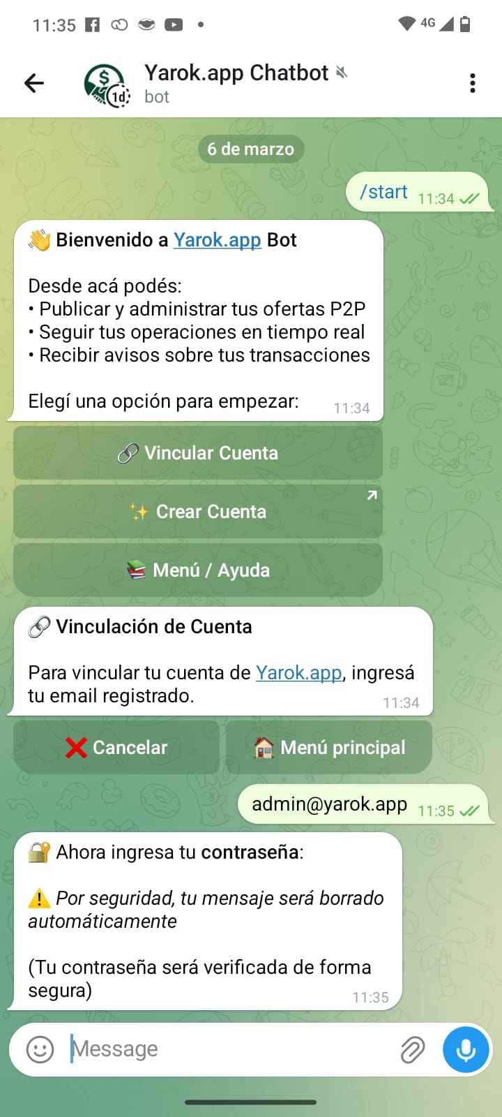 Paso 1 - Vinculación de cuenta